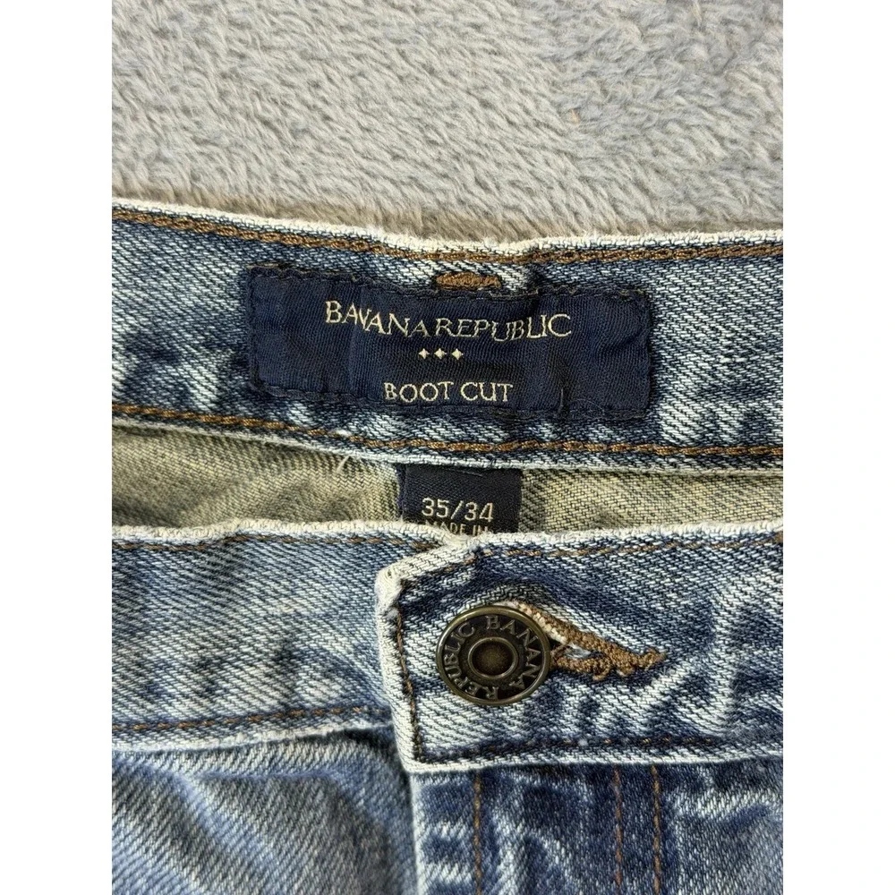 Banana Republic Jeans Mens 35x34 Blue Light Wash Bootcut‎ Regular Mid Rise
